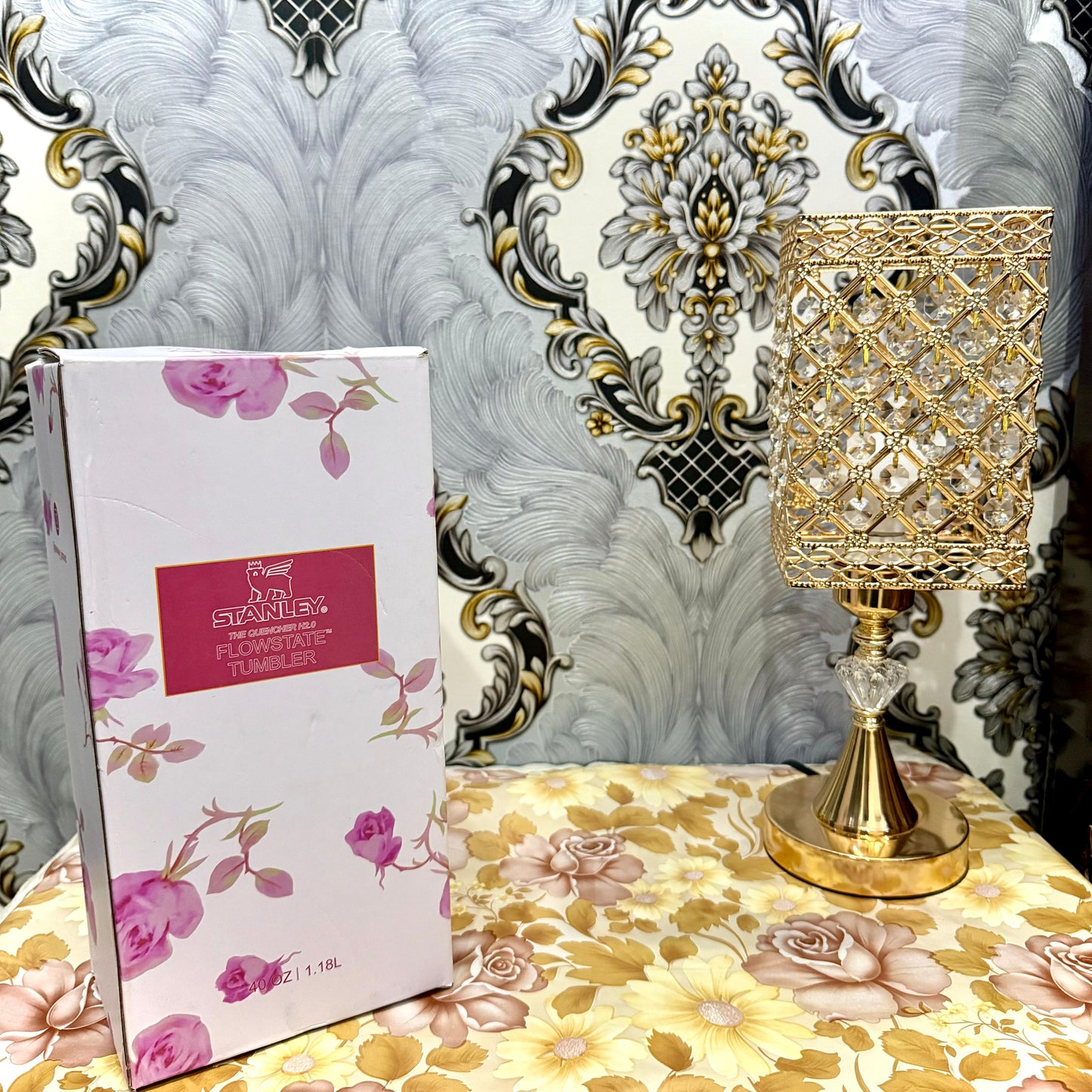 Stanley Tumbler – White Sakura Bloom (40oz - Limited Edition - Premium Inspired - Simple Box)