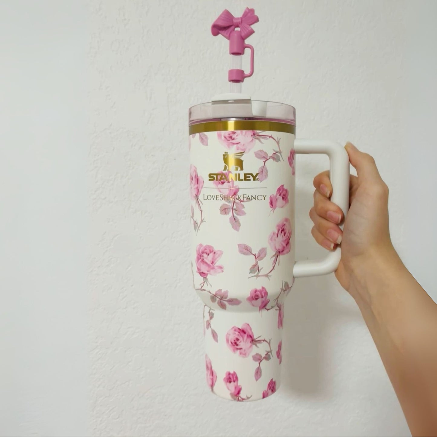 Stanley Tumbler – White Sakura Bloom (40oz - Limited Edition - Premium Inspired - Gift Box)