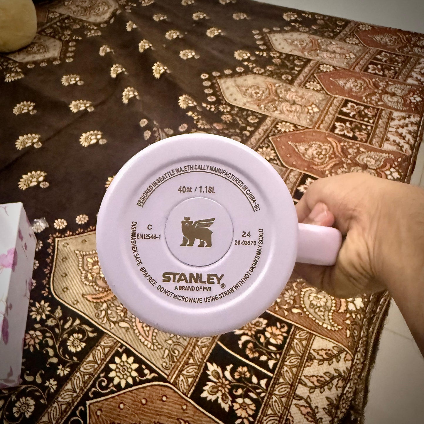 Stanley Tumbler – Powder Blue Garden (40oz - Limited Edition - Premium Inspired - Simple Box)