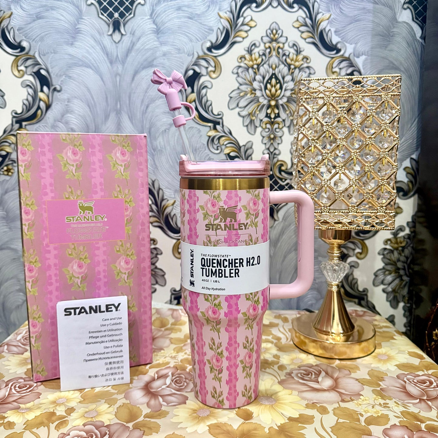 Stanley Tumbler – Pink Rose Blush (40oz - Limited Edition - Premium Inspired - Simple Box)