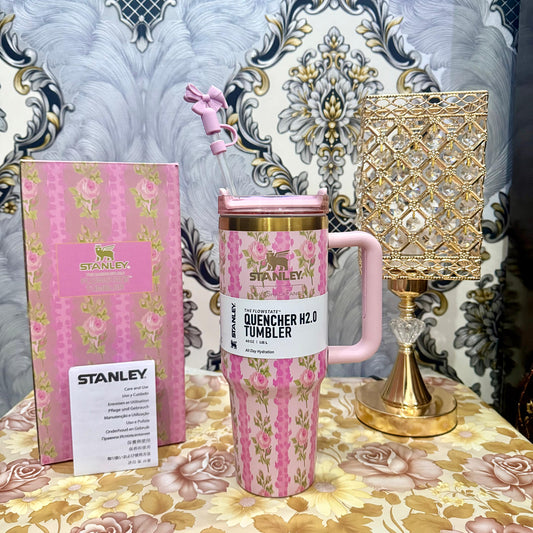 Stanley Tumbler – Pink Rose Blush (40oz - Limited Edition - Premium Inspired - Simple Box)