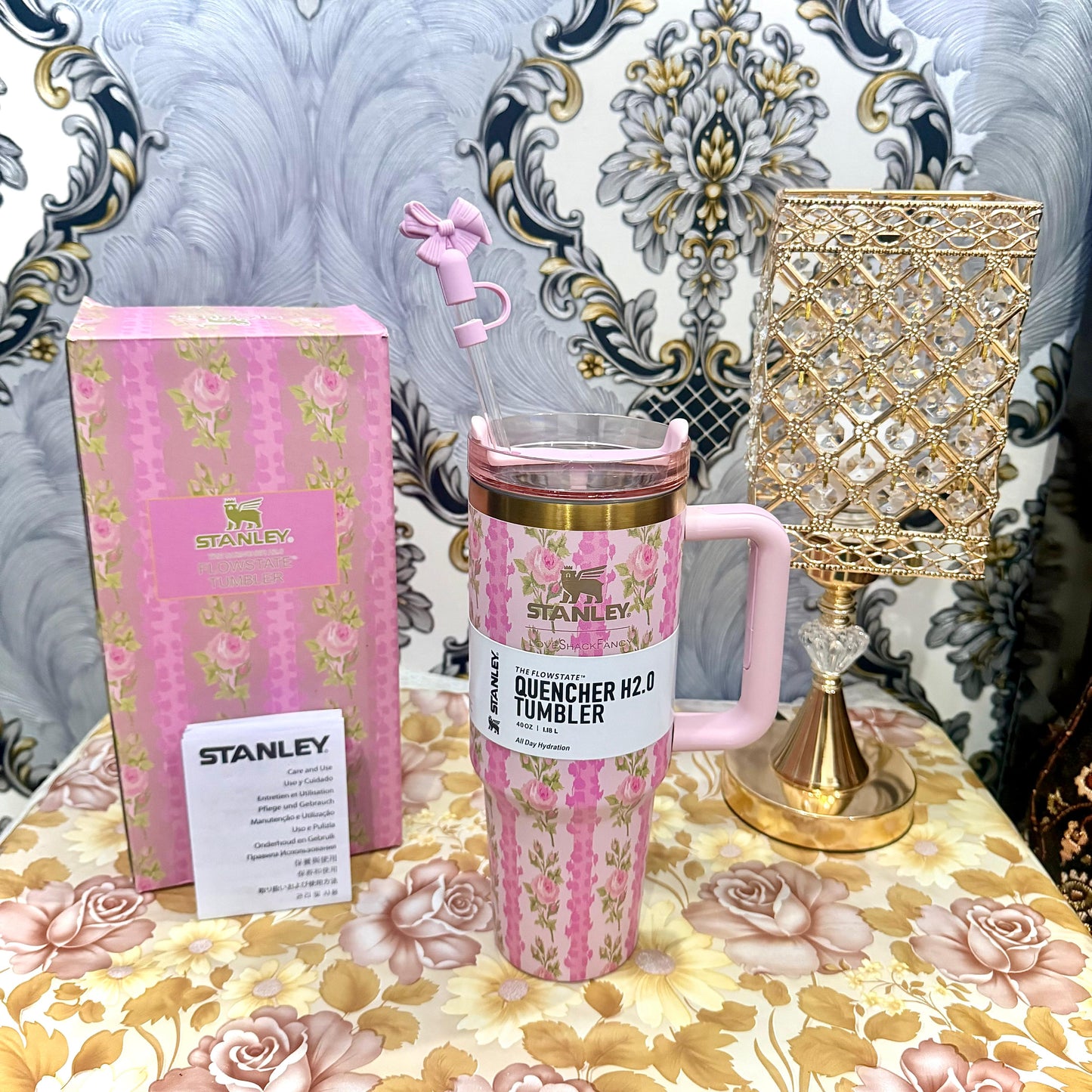 Stanley Tumbler – Pink Rose Blush (40oz - Limited Edition - Premium Inspired - Simple Box)