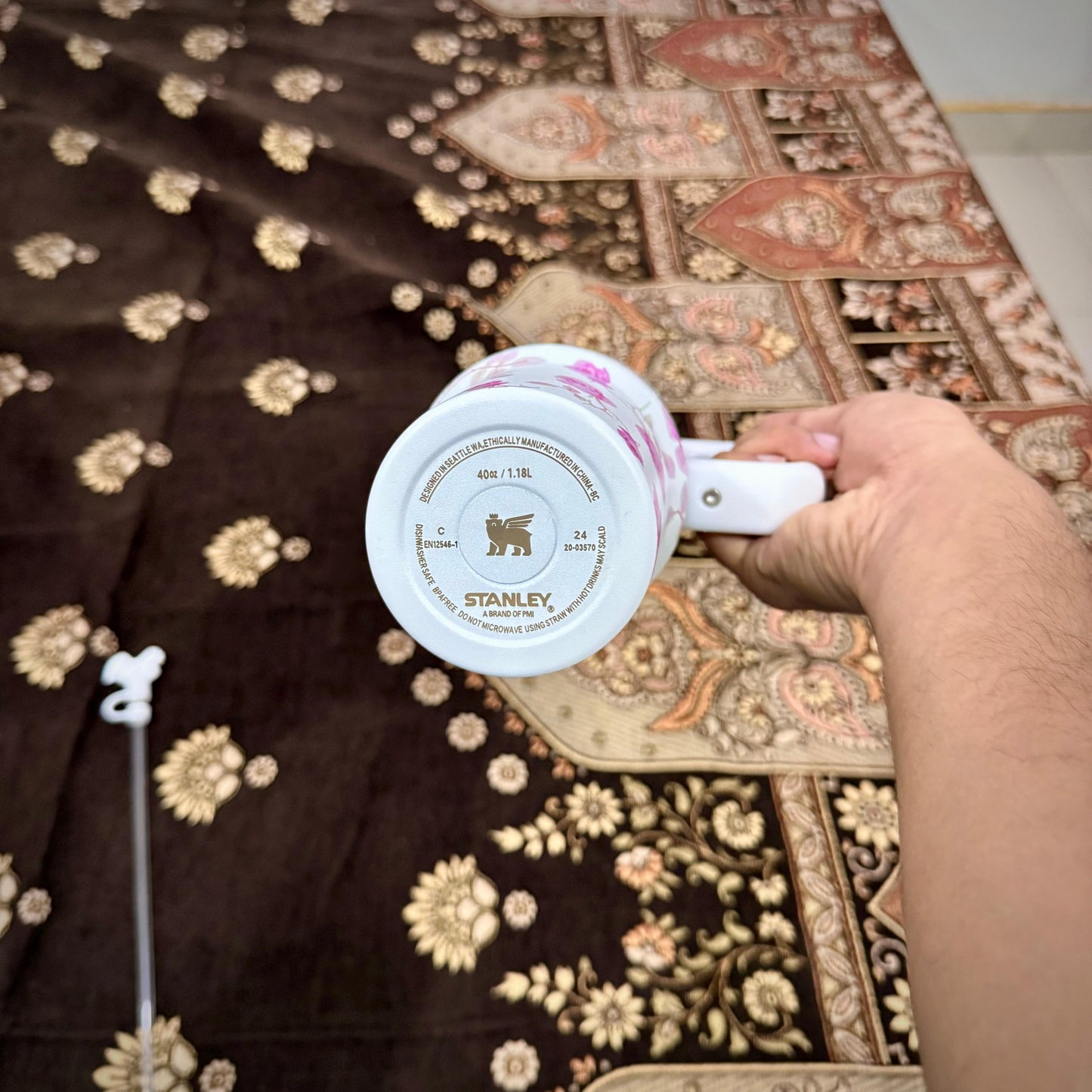 Stanley Tumbler – White Sakura Bloom (40oz - Limited Edition - Premium Inspired - Simple Box)