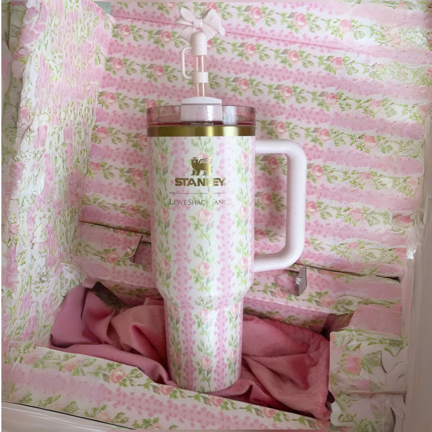 Stanley Tumbler – Pink Rose Blush (40oz - Limited Edition - Premium Inspired - Gift Box)