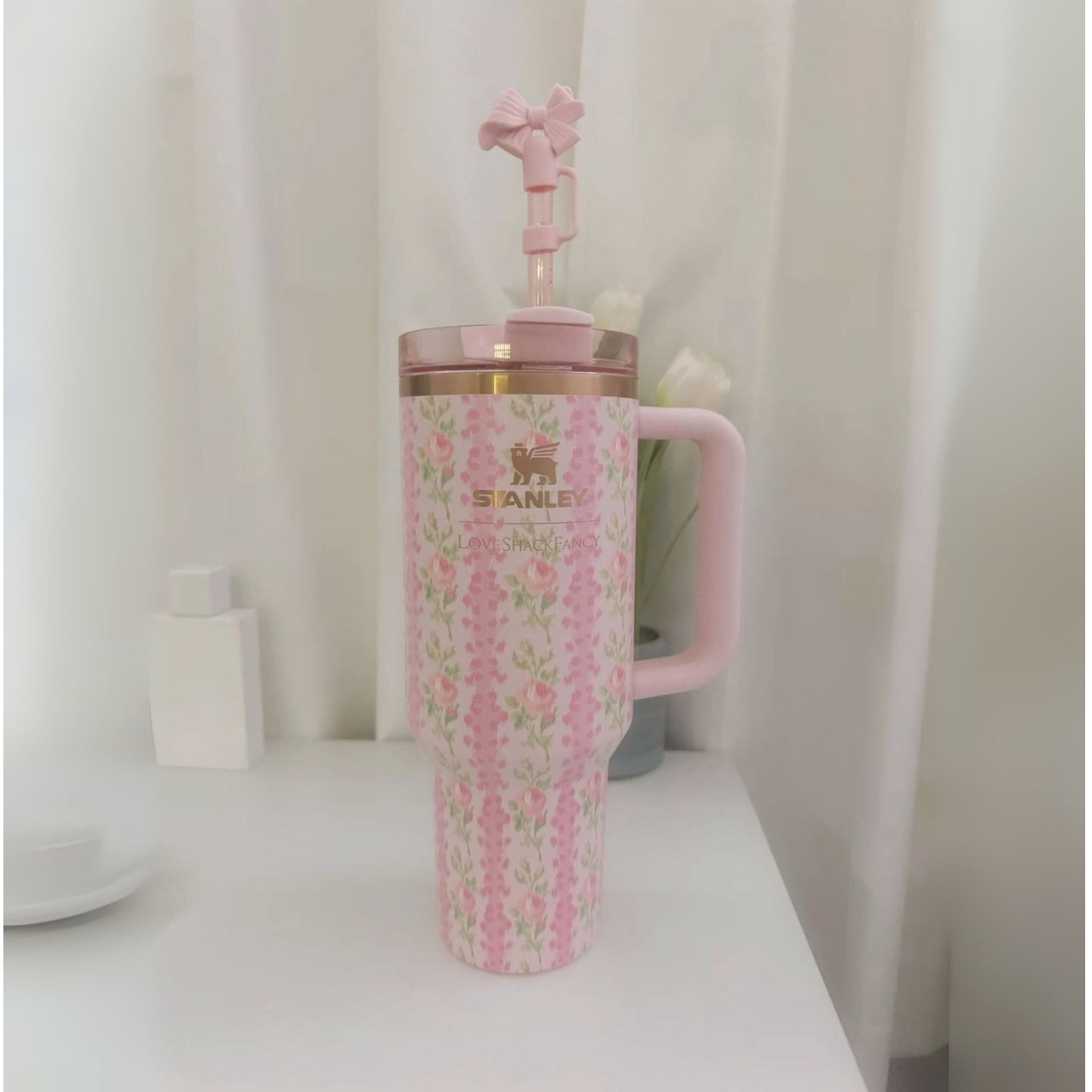 Stanley Tumbler – Pink Rose Blush (40oz - Limited Edition - Premium Inspired - Gift Box)