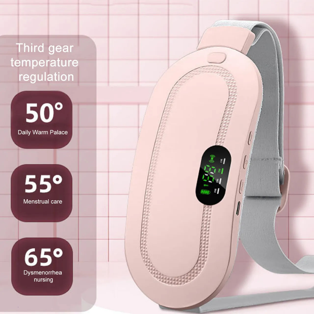 Period Cramping Pain Relief Belt – Soothing Heat & Vibration for Period Pain - Rechargeable