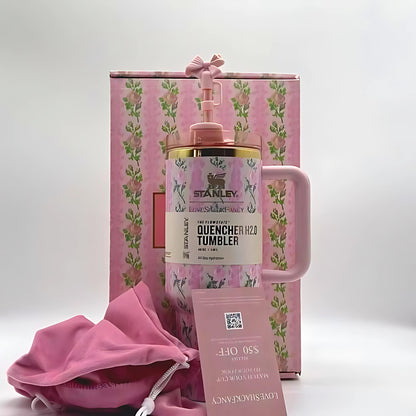 Stanley Tumbler – Pink Rose Blush (40oz - Limited Edition - Premium Inspired - Gift Box)